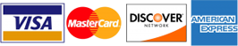 VISA, MasterCard, Discover, and American Express