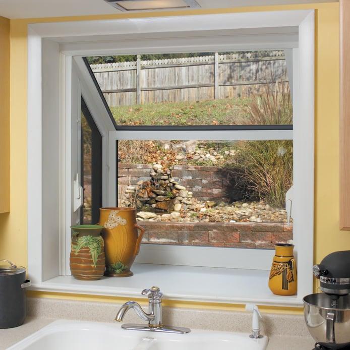Garden window in a kitchen